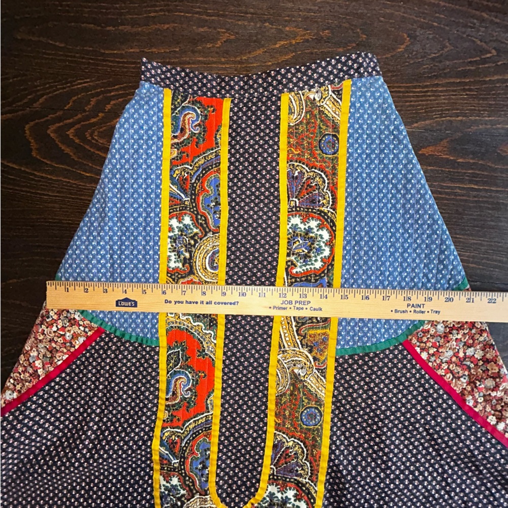 Vintage 70s Hippie Patchwork Vest and Maxi Skirt Set Waist 24 The French Clique - Picture 9 of 16